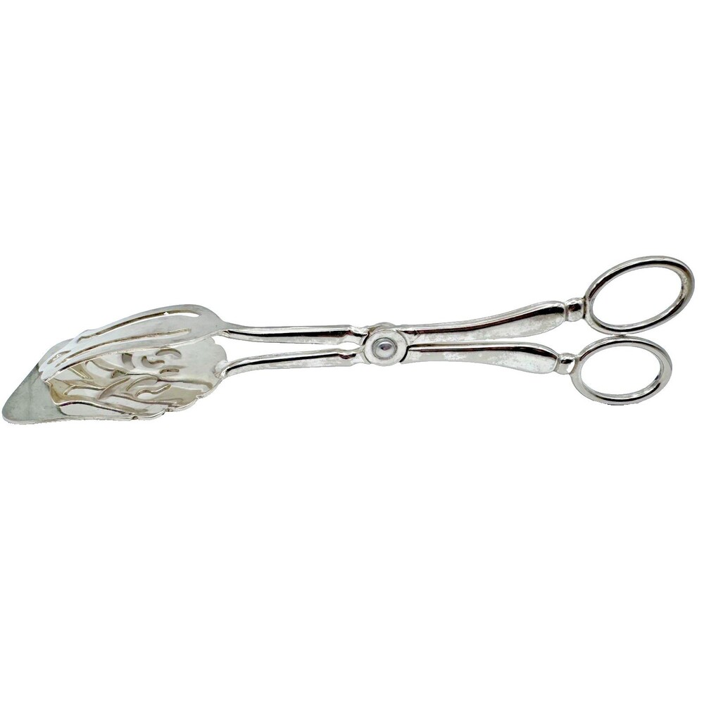 Vintage Leonard Silver Plated Cake Tongs Made in Italy Confection  Silverware